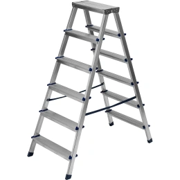 Алюминиевая двусторонняя стремянка СИБРТЕХ 6 ступеней 97926
