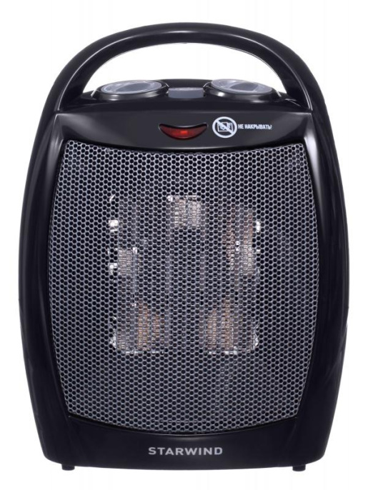 Тепловентилятор керамический StarWind SHV2005,  1600Вт,  с термостатом, 2 режима, черный,  серый