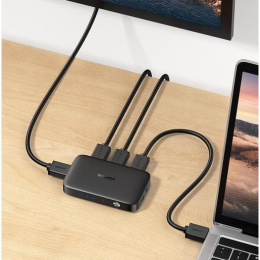Переключатель UGREEN CM332 (80125) HDMI Switcher 3 In 1 Out  4K@30HZ. Цвет: серый
