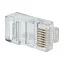 Exegate EX293764RUS Коннектор ExeGate PL45-C5-8P8C-SH-100 RJ-45 Кат.5e (8P8C) под одножильный кабель, экранированный, золотое напыление (100 шт)