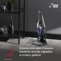Вертикальный пылесос (handstick) Tefal TY1238WO, 145Вт, серый/фиолетовый [2211401124]