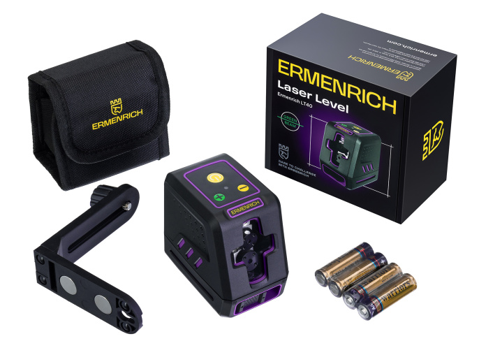 Лазерный уровень Ermenrich BASE LT40, фиолетовый
