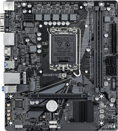 Материнская плата GigaByte H610M S2H V3 DDR4 rev. 1.0 mATX, 223х193мм, Intel H610, 2xDDR4 DIMM, 2133-3200МГц, до 64GB, звук 7.1, 4хSATA 6Gb/s, 1хM.2, 1хPCI Express