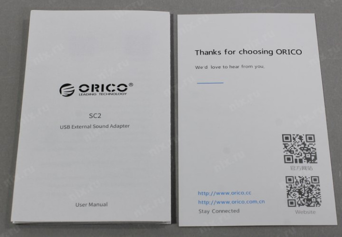 Звуковая карта Orico SC2-BK USB адаптер для наушников с микрофоном