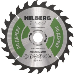 Диск пильный Hilberg Industrial Дерево 230x30x24Т HW230