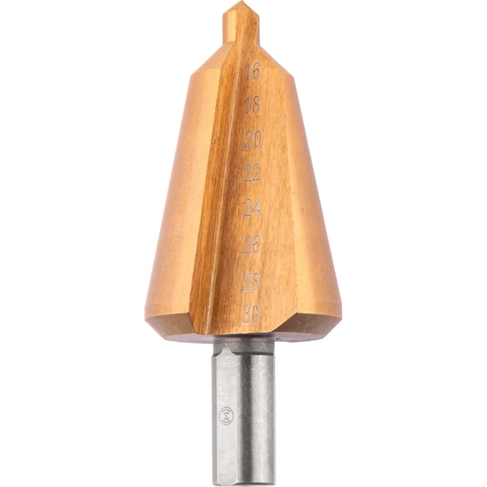 Сверло конусное с прямой режущей кромкой по металлу Basis (16-30 мм; HSS-TiN) Monogram 101-101