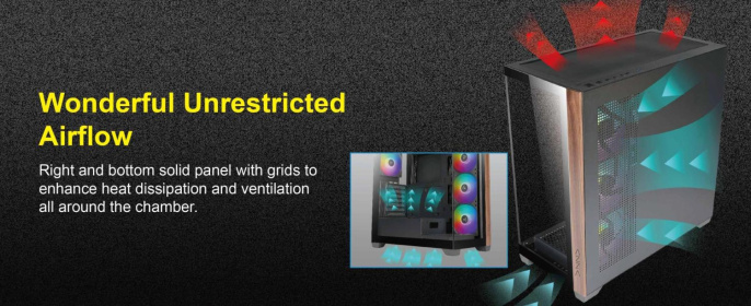 Корпус ATX AZZA Neptune, Midi-Tower, без БП,  черный [neptune csaz-491]