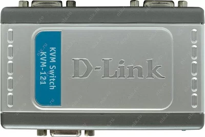 Переключатель D-Link KVM-121 2-Port PS/2 KVM Switch (клавиатураPS/2+мышьPS/2+VGA15pin+Audio)(+2 кабеля)
