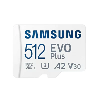 Карта памяти Samsung microSDXC 512GB EVO PLUS MB-MC512KA/KR microSDXC Class 10 UHS-I, U3 + SD адаптер