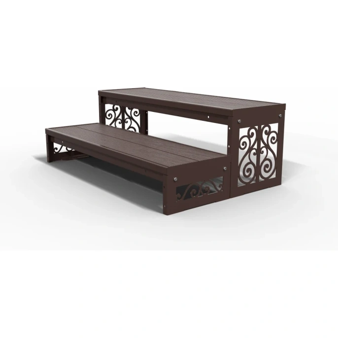 Крыльцо к дому АрсеналЪ 2 ступени Классика ДПК (уличная лестница, приступок, входная лестница) серия ARSENAL AVANT мод. AR18V4128H9-06