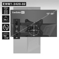 Кронштейн для TV/монитора 13"-34" настенный ExeGate EWM1-3420-02 VESA 75x75, 100x100, макс.нагрузка 35 кг, наклон -10°/+10°, поворот -90°/+90°, вращение 360°, расстояние до стены 35-365мм, цвет черный EX297366RUS