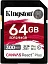 SecureDigital 64Gb Kingston SDHC HS-I Class U3 V90, чтение: 300Мб/с, запись: 260Мб/с SDR2/64GB 