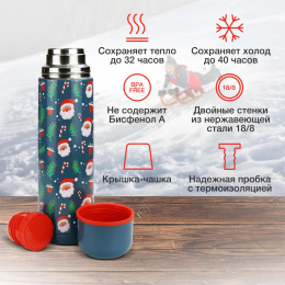 Термос StarWind 12-1000, 1л, зеленый/ рисунок