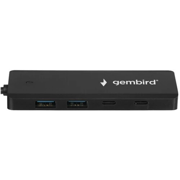 Gembird Разветвитель USB3.1 2xUSB, 2xType-C, с доп.пит Type-C ,кабель Type-C 19см, черный, коробка UHB-C425