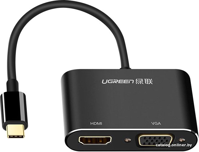 Адаптер UGREEN CM162 50505 USB-C to HDMI + VGA +USB 3.0 Adapter With PD. Цвет: серый космос (50505_)