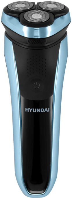 Бритва роторная Hyundai H-SH8088 реж.эл.:3 питан.:аккум. голубой/черный