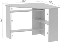 Стол компьютерный Сокол КСТ-02, ЛДСП, белый