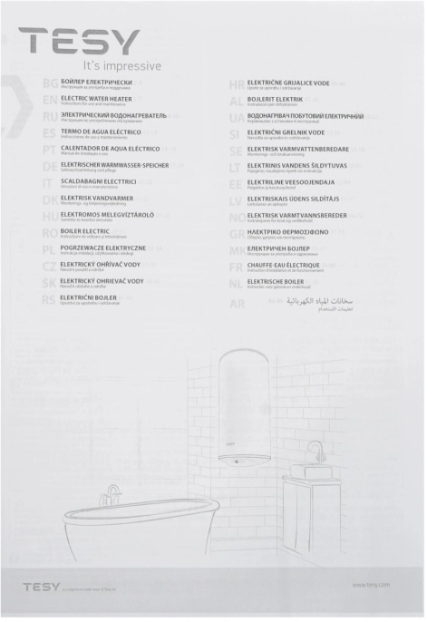Водонагреватель TESY Bilight GCV9S 1004420 B11 TSRCP,  проточно-накопительный,  2кВт,  100л,  белый [303304]