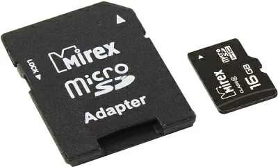 Карта памяти Mirex 13613-AD10SD16 microSDHC 16Gb Class10 + microSD-- SD Adapter