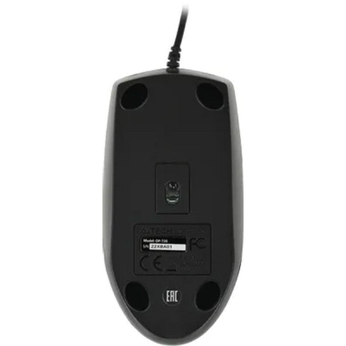 Мышь проводная A4TECH OP-720, оптическая, USB, 1200dpi, черный [op-720 usb (black)]