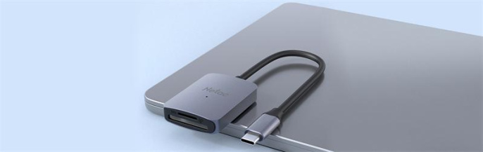 NETAC Картридер Netac WK12 WK12GYCN USB3.2 SD, SDHC, SDXC, microSD, microSDHC, microSDXC, Серебристый