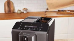Кофемашина автоматическая Bosch TIE20504,  15Бар,  с ручным капучинатором,  серебристый/черный