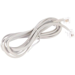 Cablexpert TC6P4C-2M Кабель.телефонный аппарат-розетка 2 м белый
