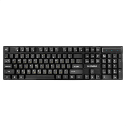 Комплект ExeGate Professional Standard Combo MK110 (клавиатура мультимедийная влагозащищенная 104кл. + мышь оптическая 1000dpi, 3 кнопки и колесо прокрутки, длина кабелей 1,5м; USB, черный, Color Box) EX295302RUS