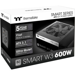Блок питания Thermaltake ATX 600W Smart W3 Gen.5 80+ white (20+4pin) APFC 120mm fan 4xSATA RTL