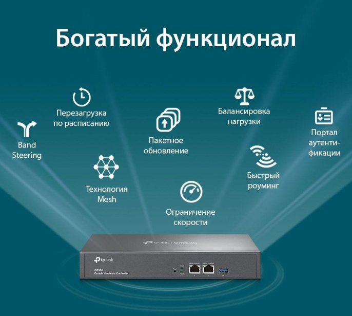 Контроллер TP-LINK Omada OC300,  2 LAN,  черный