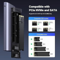 Бокс внешний для жесткого диска UGREEN CM767 15813 M.2 NVMe/M.2 SATA SSD Enclosure 10Gbps. Цвет: серый (15813_)