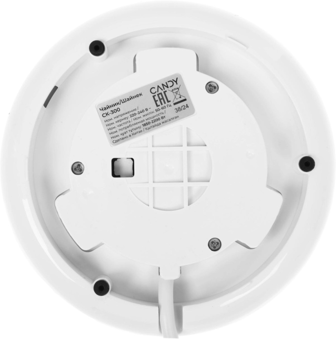 Чайник электрический Candy CK-300, 1.8л, Металл/стекло/пластик