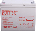 АКБ CyberPower AGM battery for UPS, RV 12-75 / 12 V 75 Ah, М6, 258х168х208mm., Height with terminals 214mm, 24,8kg., 10-year service life