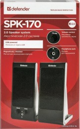 Акустическая система 2.0 DEFENDER SPK-170 черный 6Вт, питание от USB 65165