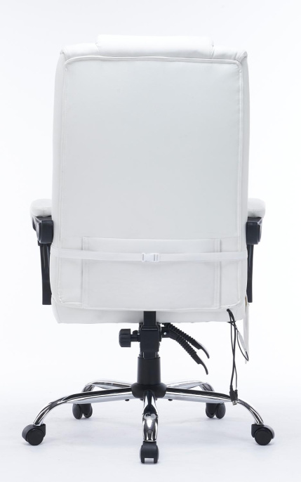 Кресло Cactus с вибромассажем CS-CHR-OC02M-WT, экокожа, до 120кг, белый