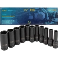 Набор головок ударных глубоких 6-гранных 11 предметов, 1/2''DR iLOFORCE IF-4117-5MPB(52561)