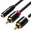 Кабель Vention аудио Jack 3,5 mm F/2RCA M - 2м Чёрный