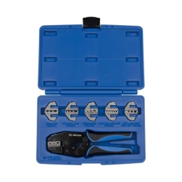 Храповичный кримпер для обжима изолированных наконечников 7 предметов, кейс KING TONY 42107GX