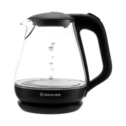 Электрический чайник BRAYER 1063BR-BK 1630 Вт 1,2 л стеклянный корпус термометр BR1063BK