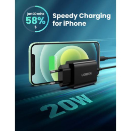Зарядное устройство UGREEN CD137 (10191) Fast Charging Power Adapter With PD 20W EU. Цвет: черный
