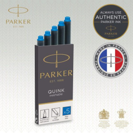 Картридж Parker Quink Z11 CW1950383 синие чернила смывающиеся для ручек перьевых 5шт