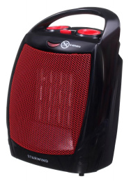 Тепловентилятор керамический StarWind SHV2001,  1600Вт,  с термостатом, 2 режима, черный,  красный