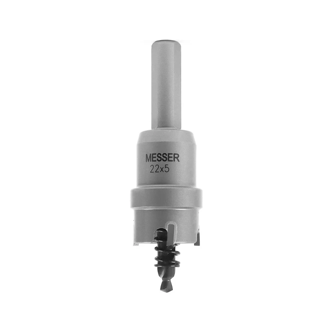 Коронка ТСТ с центрирующим сверлом и толкающей пружиной 22х5 мм MESSER 20-05-022