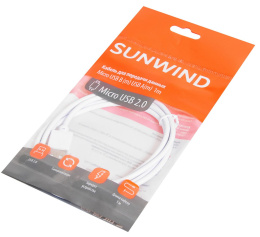 Кабель SunWind USB m -micro USB m 1м белый