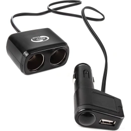 Разветвитель прикуривателя на 2 устройства AUTOVIRAZH 1 выход USB AV-4302
