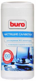 Влажные салфетки Buro BU-Ascreen,  100 шт (туба) для экранов мониторов/плазменных/ЖК телевизоров/ноутбуков
