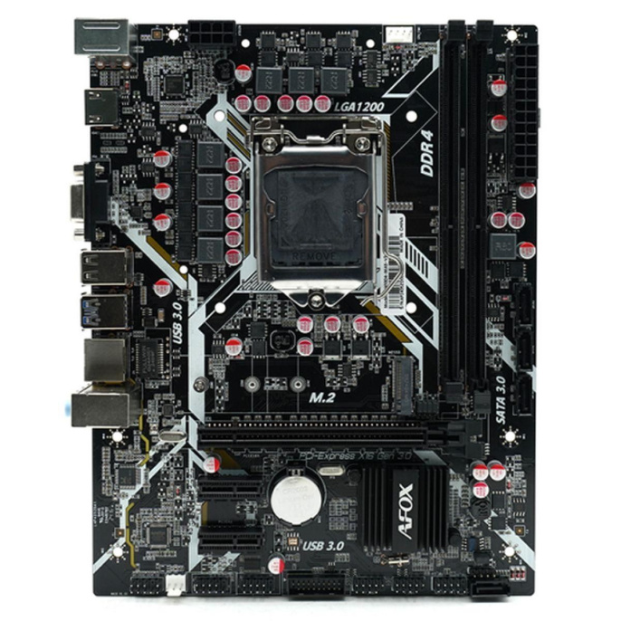 Материнская плата Afox IH410D4-MA5-V4 LGA1200 mATX 2xDDR4 PCIEx16 2xPCIEx1 M.2 HDMI VGA