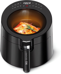 Аэрогриль BQ GR2008 1500 Вт, объём колбы: 5 л, управление: сенсорное, автоматические программы приготовления: 12, регулировка температуры, материал корпуса: пластик, цвет: черный