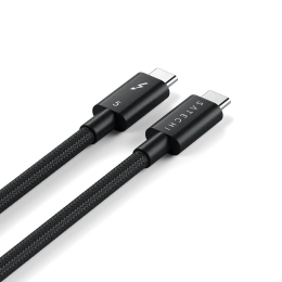 Кабель Satechi 240W Thunderbolt 5 Pro USB-C - USB-C Cable. Длина: 1м. Цвет: черный (ST-YTB5100K)