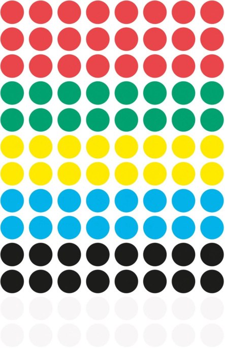 Этикетки Avery Zweckform 3090 104шт на листе диаметр 8мм/70г/м2/4л./ассорти самоклей. универсальная